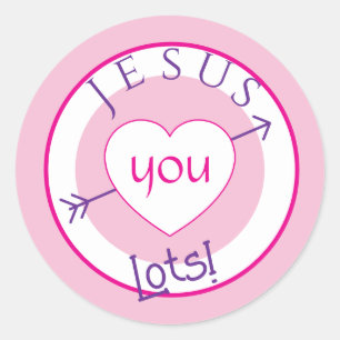 Autocollant Saint-Valentin Jésus Vous Aime