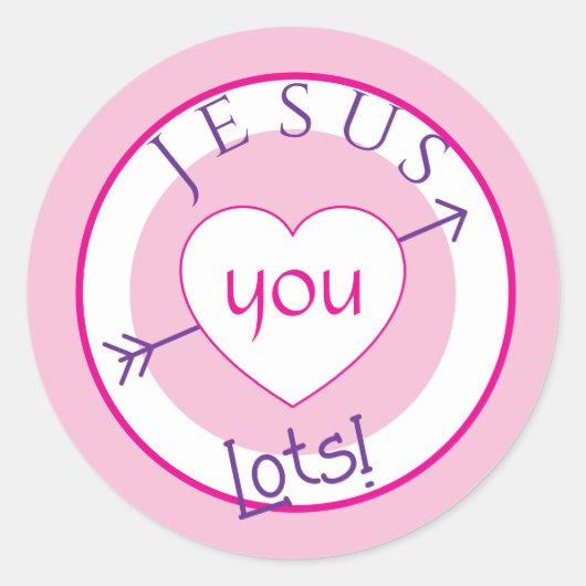 Autocollant Saint-Valentin Jésus Vous Aime (Devant)