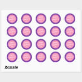 Autocollant Saint-Valentin Rose Violet Joyeux (Feuille)