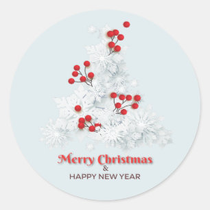 Autocollant sapin de Noël blanc