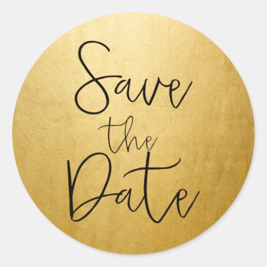 Autocollant SAVE THE DATE écriture noire avec feui (Devant)