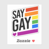 Autocollant Say Gay (Feuille)
