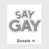 Autocollant Say Gay (Feuille)