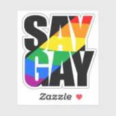 Autocollant Say Gay (Feuille)
