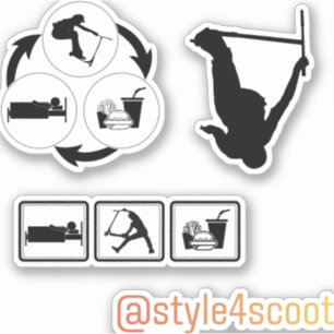 Autocollant scooter Freestyle pack 4