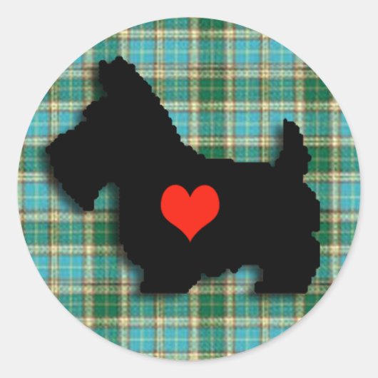 Autocollant Scottie Love Heart (Devant)