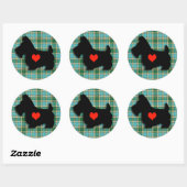 Autocollant Scottie Love Heart (Feuille)