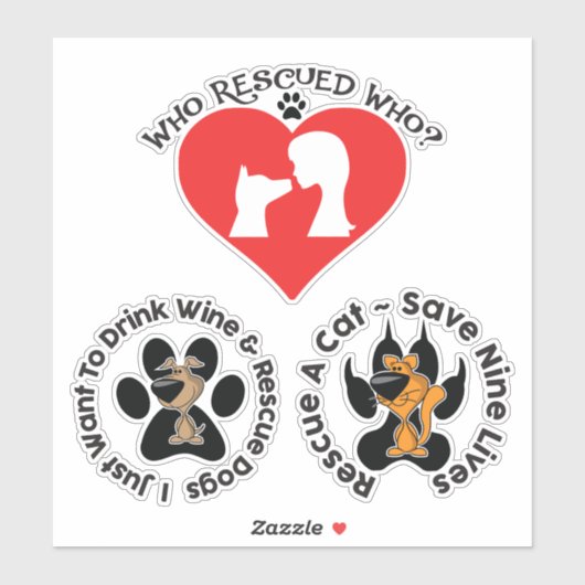 Autocollant Secourt chien et chat (Feuille)