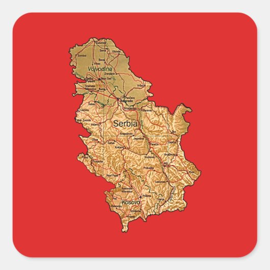 Autocollant Serbie Map (Devant)