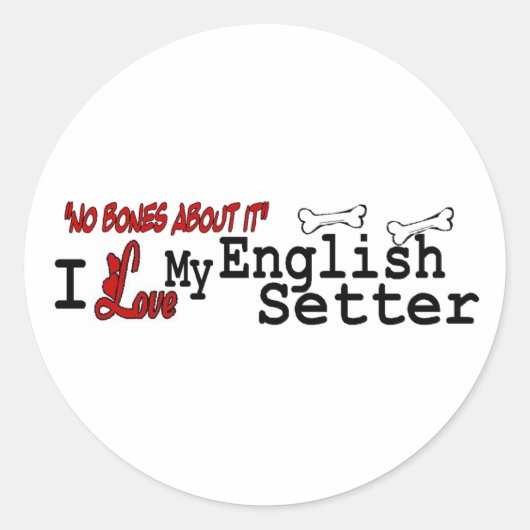 Autocollant Setter (I Love) anglais (Devant)