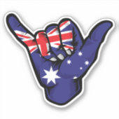 Autocollant Shaka Main Drapeau Australien Good Vib (Devant)