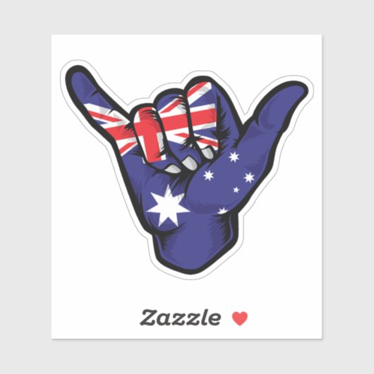 Autocollant Shaka Main Drapeau Australien Good Vib (Feuille)