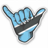 Autocollant Shaka Main Drapeau Botswana Bonnes Vib (Devant)