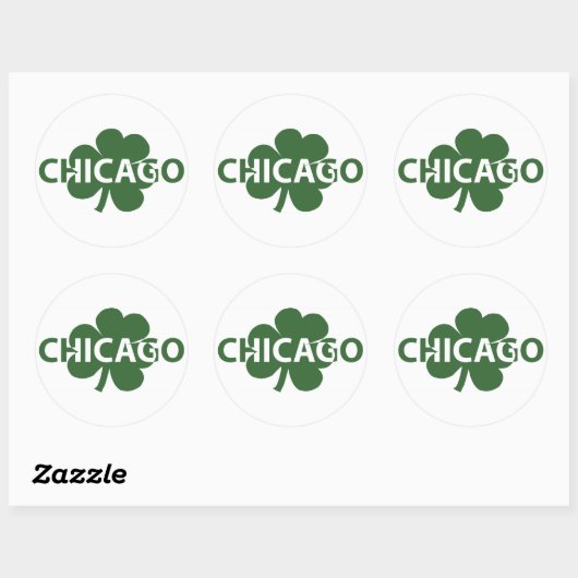 Autocollant Shamrock irlandais de Chicago (Feuille)