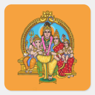 Autocollant Shiva Parivar