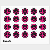 Autocollant Signe de Paix Rose (Feuille)