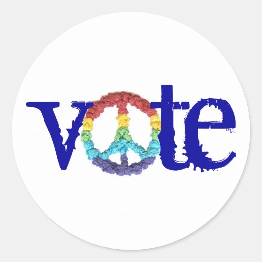 Autocollant signe de paix Vote (Devant)