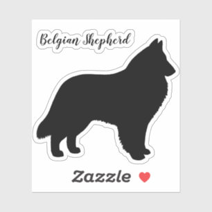 Autocollant Silhouette chien berger belge