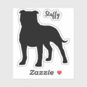 Autocollant silhouette de chien Staffordshire Bull (Feuille)