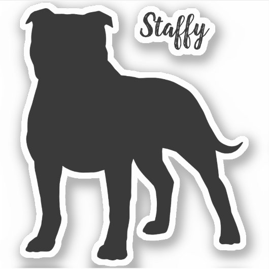Autocollant silhouette de chien Staffordshire Bull (Devant)