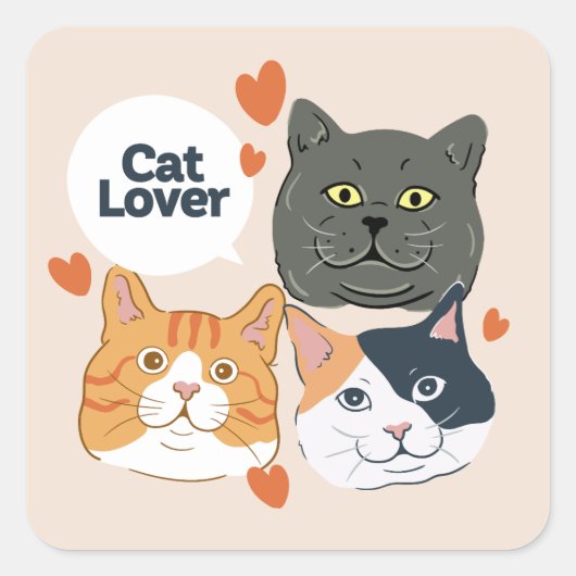 Autocollant Simple Amateur de Chat | papa de chat (Devant)