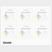 Autocollant simple Baby shower Fleur sauvage (Feuille)