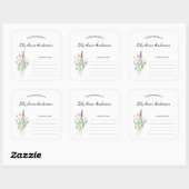 Autocollant simple Baby shower Fleur sauvage (Feuille)