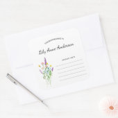 Autocollant simple Baby shower Fleur sauvage (Enveloppe)