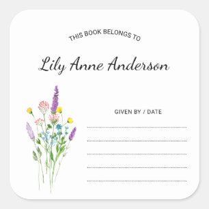 Autocollant simple Baby shower Fleur sauvage