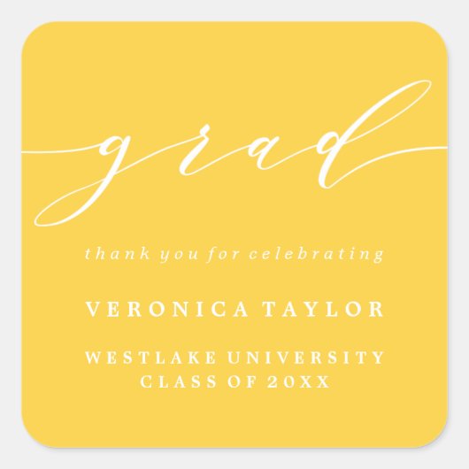 AUTOCOLLANT SIMPLE DE FIN D'ÉTUDES EN CALLIGRAPHIE (Devant)