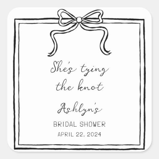 Autocollant Simple Dessin à la Main Elle se marie (Devant)