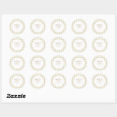 Autocollant simple gingham beige pour Baby Shower (Feuille)