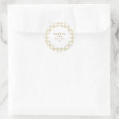 Autocollant simple gingham beige pour Baby Shower (Sac)