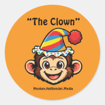 Autocollant singe Macaque Kaki - Le Clown