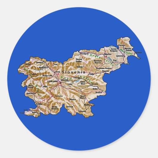 Autocollant Slovénie Map (Devant)