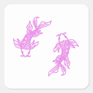 Autocollant Softwave Poissons Rose – Double Poisso