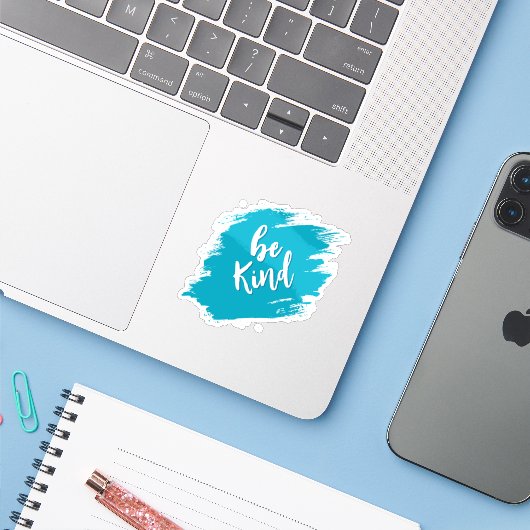 autocollant sois gentil (Ordinateur portable avec iPhone)