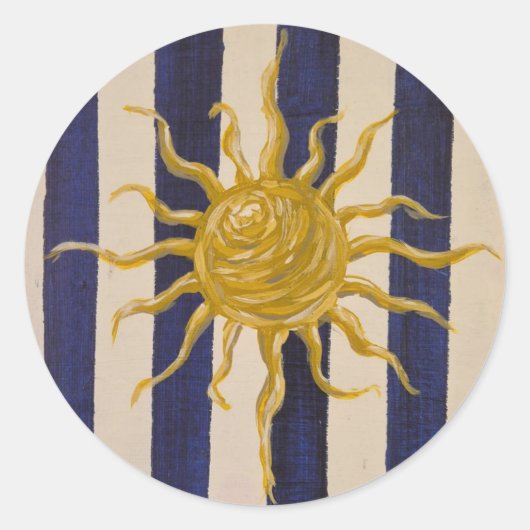 Autocollant Soleil Dessiné à la Main avec Rayures (Devant)