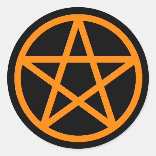 Autocollant solide Pentacle noir orange (Devant)