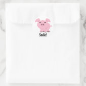 Autocollant souriant de porc mignon (Sac)