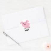 Autocollant souriant de porc mignon (Enveloppe)