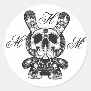 Autocollant squelettique fleuri de lapin de MHM -