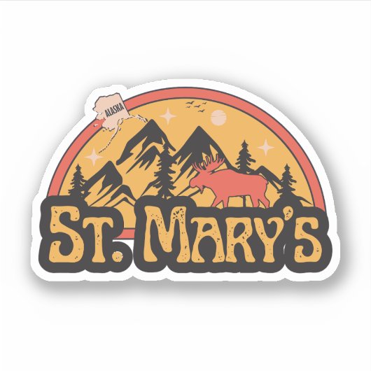 Autocollant St. Mary's, Alaska (Devant)