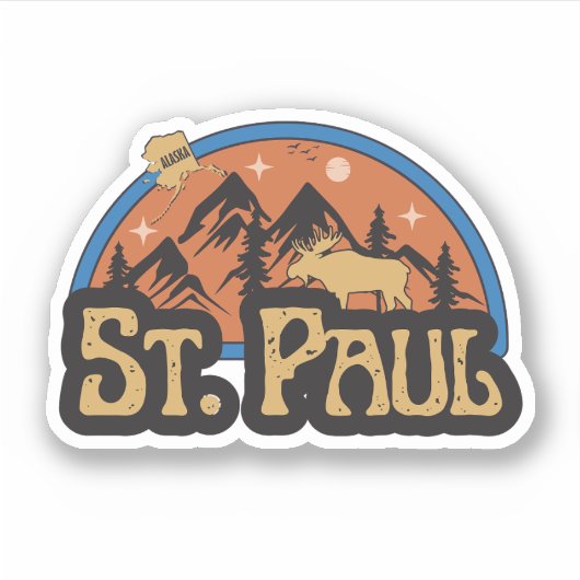 Autocollant St. Paul, Alaska (Devant)