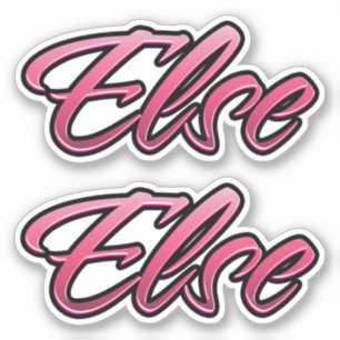 Autocollant sticker Else rose pâle décoloré