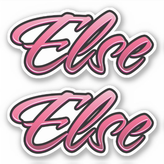 Autocollant sticker Else rose pâle décoloré (Devant)