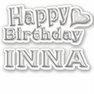 Autocollant Sticker Inna Joyeux Anniversaire argen