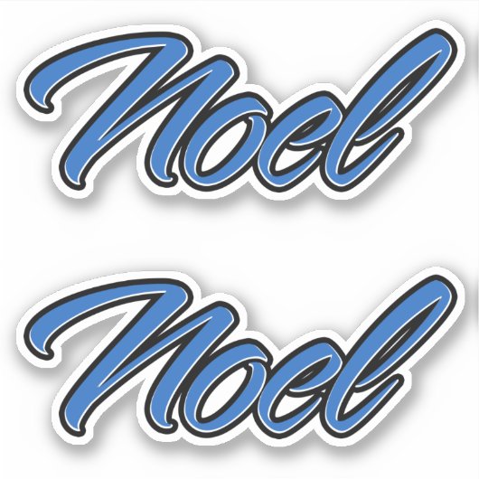 Autocollant Stickerset bleu nom de Noël (Devant)