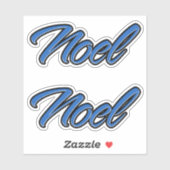 Autocollant Stickerset bleu nom de Noël (Feuille)
