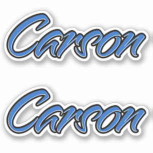Autocollant Stickerset Carson Nom bleu